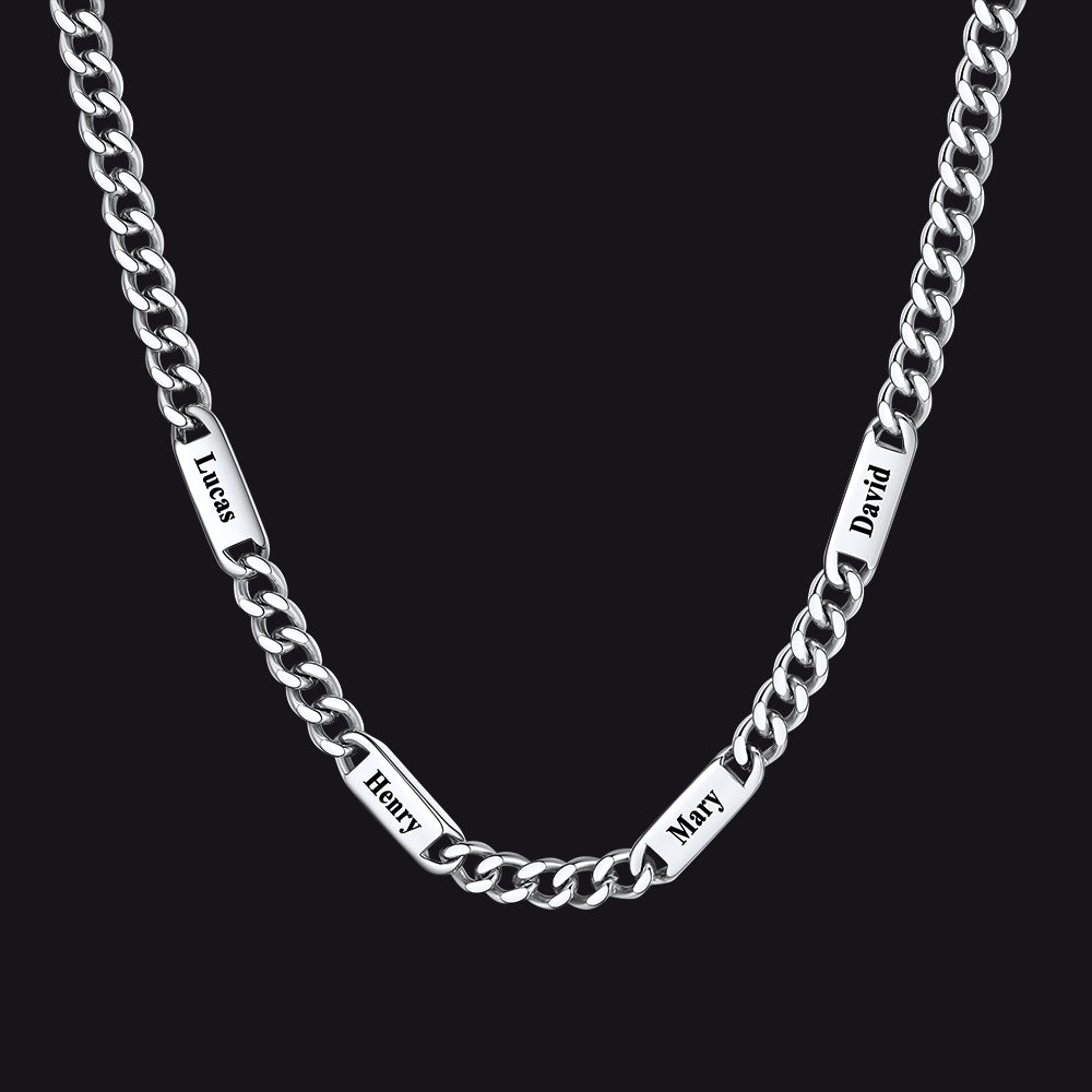 Customized Engraved Cuban Chain Name Link Necklace for