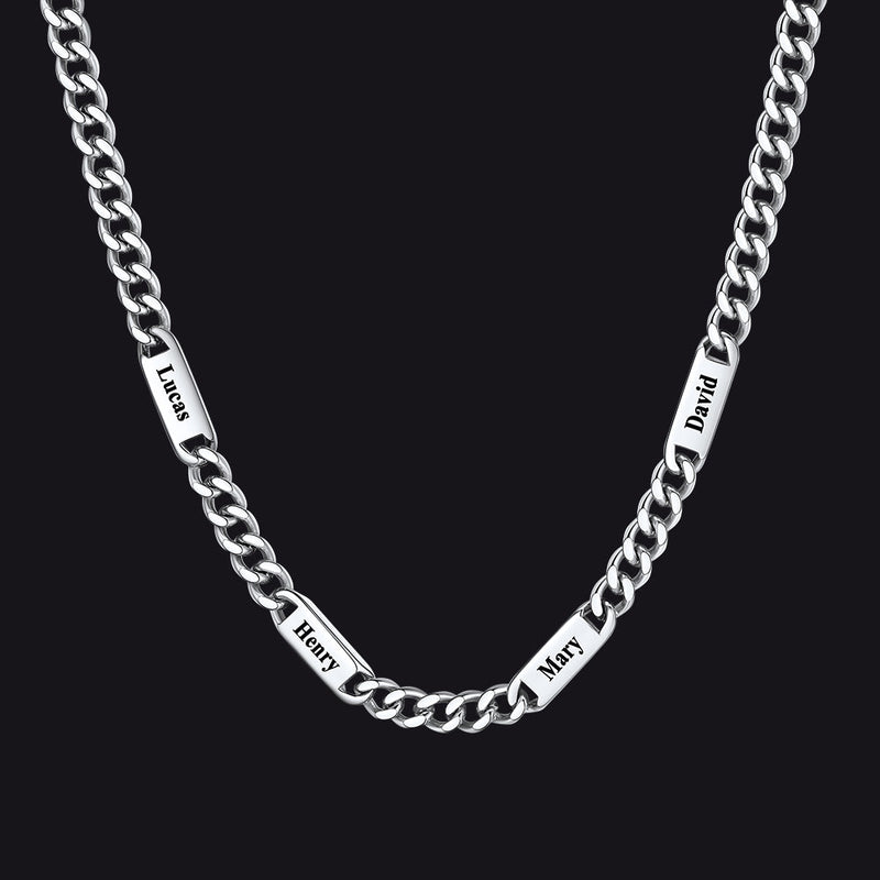 Customized Engraved Cuban Chain Name Link Necklace for