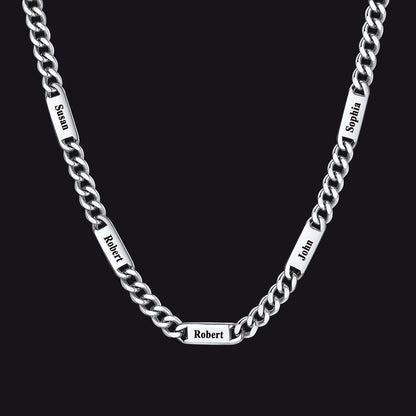 Customized Engraved Cuban Chain Name Link Necklace for