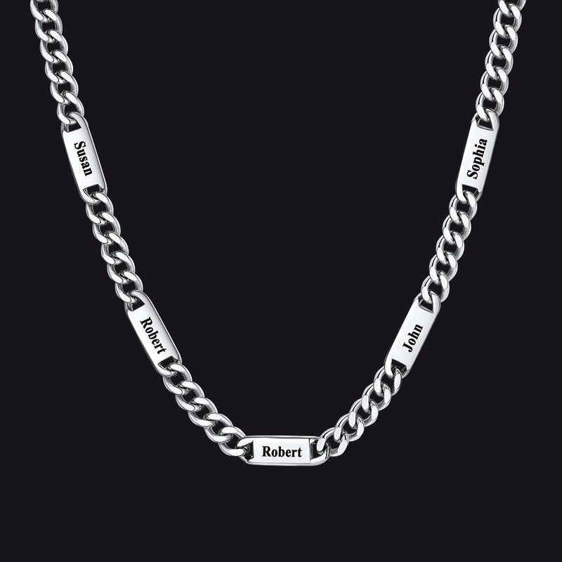Customized Engraved Cuban Chain Name Link Necklace for