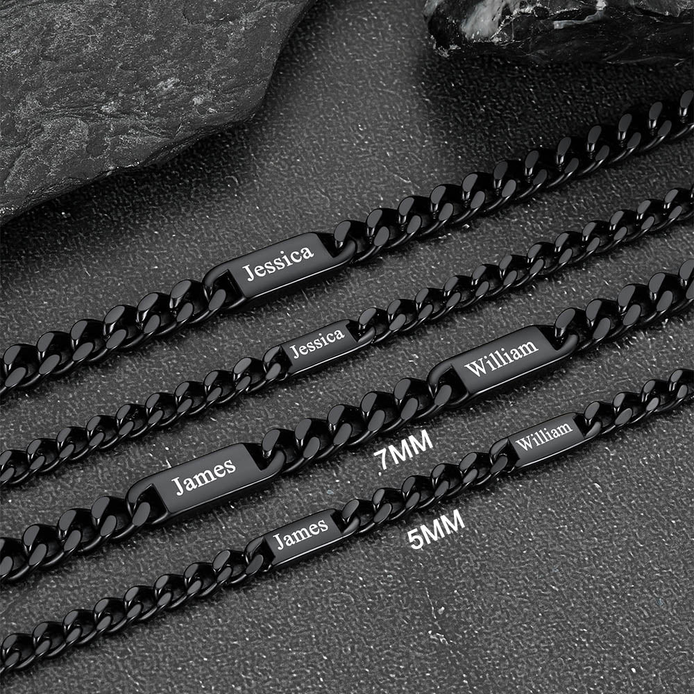 Customized Engraved Cuban Chain Name Link Necklace for