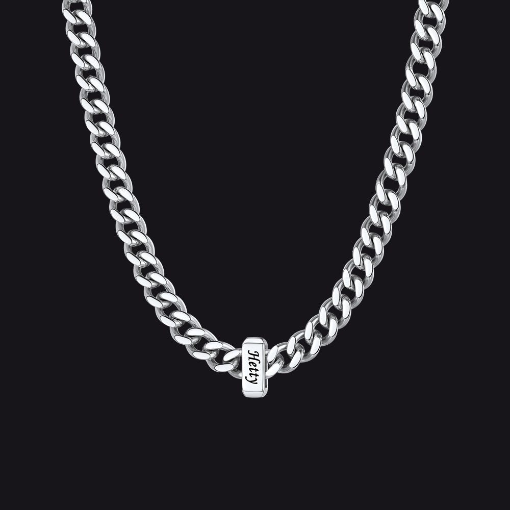 Custom Multi Charm Name Cuban Link Chain Necklace for Father Gift