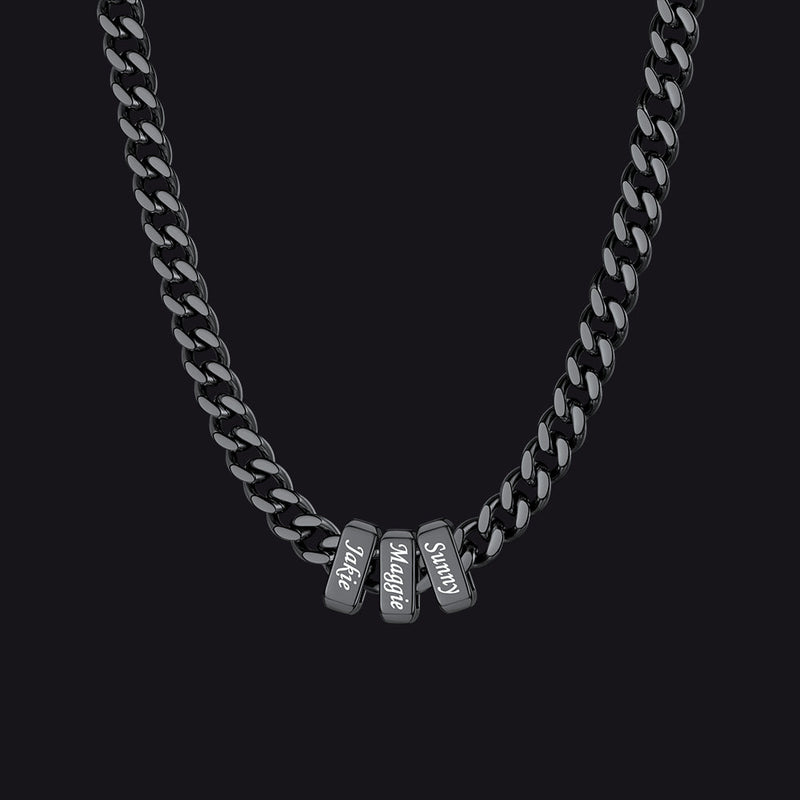 Custom Multi Charm Name Cuban Link Chain Necklace for Father Gift