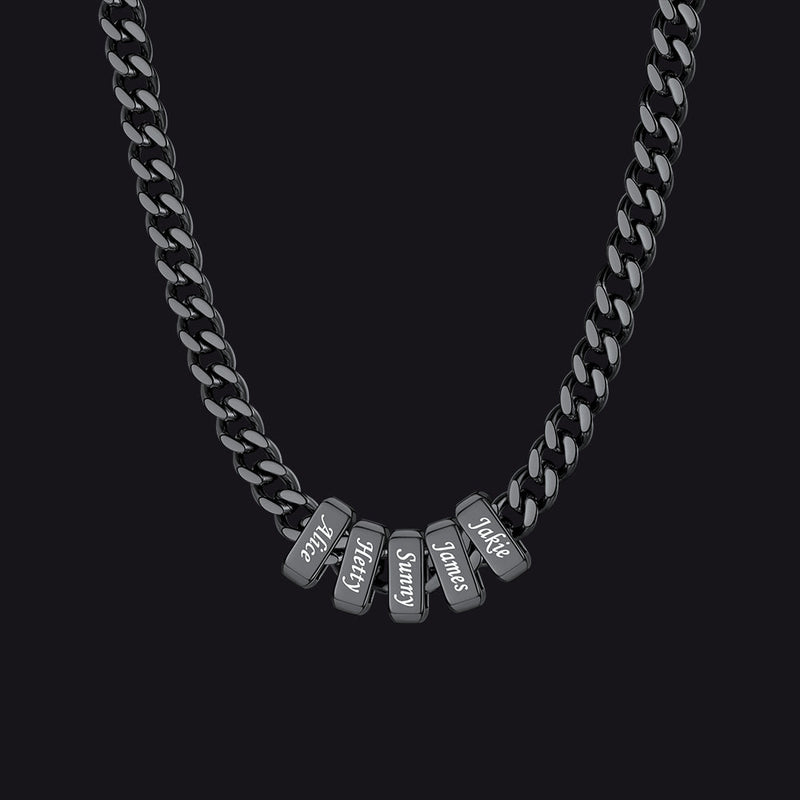 Custom Multi Charm Name Cuban Link Chain Necklace for Father Gift