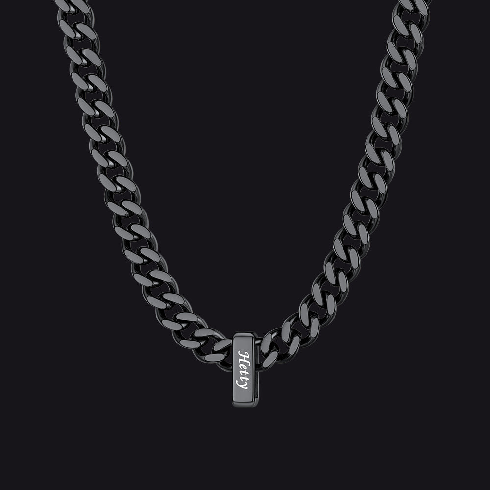 Custom Multi Charm Name Cuban Link Chain Necklace for Father Gift