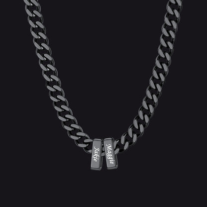 Custom Multi Charm Name Cuban Link Chain Necklace for Father Gift