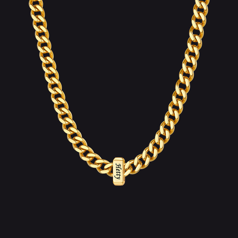 Custom Multi Charm Name Cuban Link Chain Necklace for Father Gift