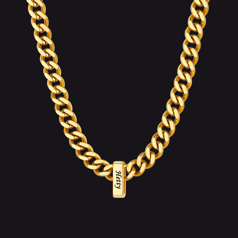 Custom Multi Charm Name Cuban Link Chain Necklace for Father Gift