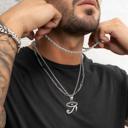 Egyptian Eye of Ra Pendant Necklace for