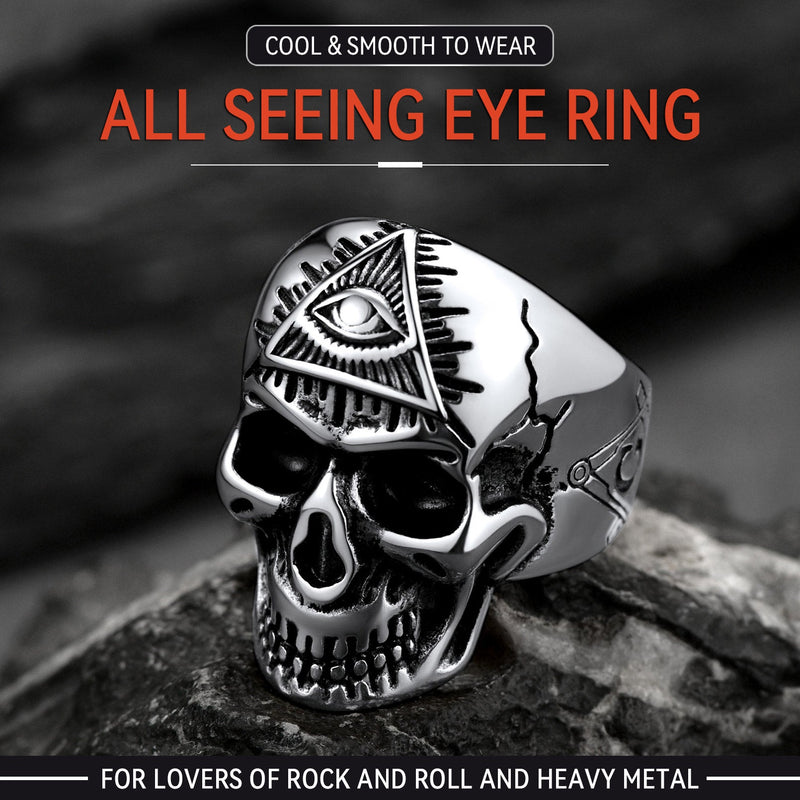 Eye of Providence Skull Ring for