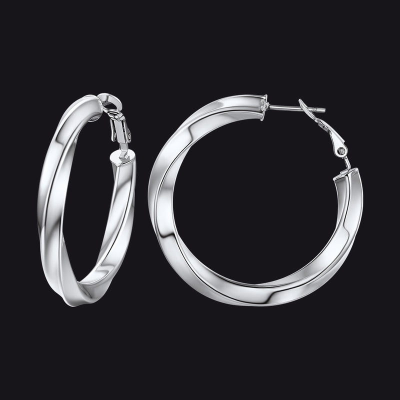 Thick Hoops Loop Earrings for 30/40/60/80mm