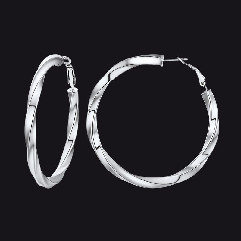 Thick Hoops Loop Earrings for 30/40/60/80mm