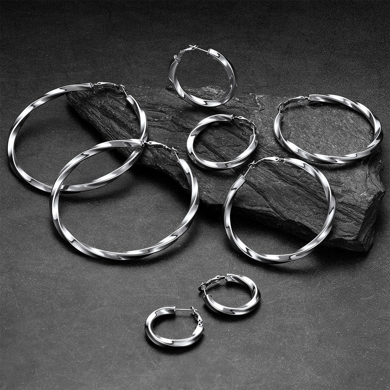 Thick Hoops Loop Earrings for 30/40/60/80mm