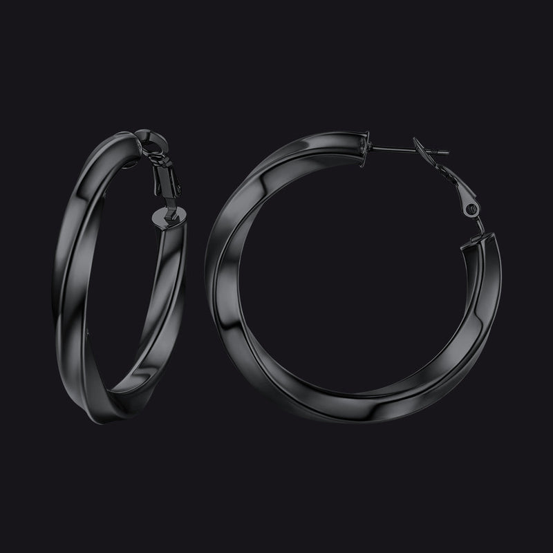 Thick Hoops Loop Earrings for 30/40/60/80mm