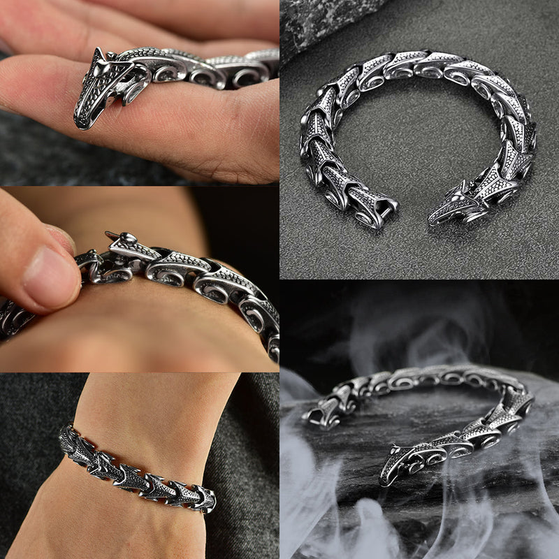 Chunky Dragon Chain Bracelet for in Stainless Steel