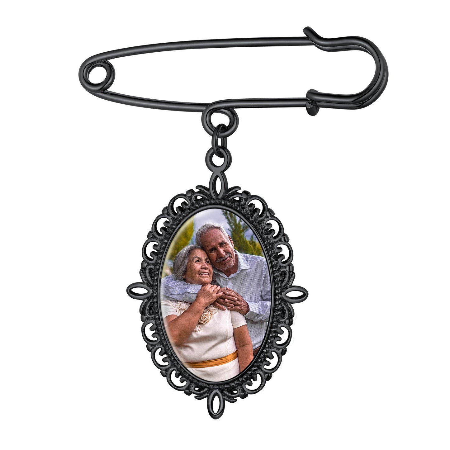 Customized Memorial Photo Charm Boutonniere Pins for Wedding