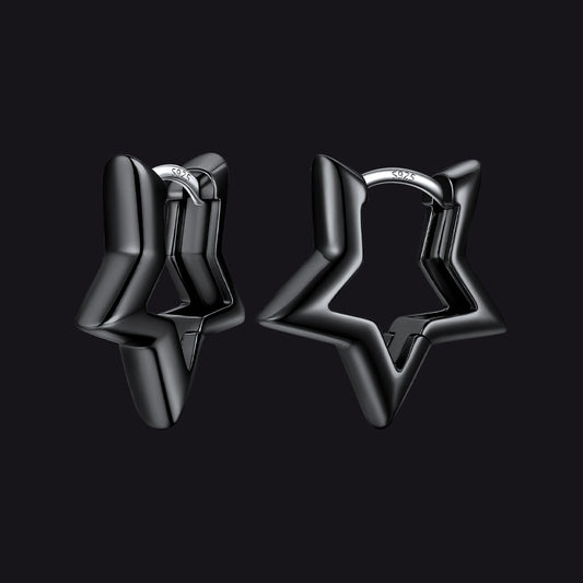Classic Y2k Hollow Star Hoop Earrings for