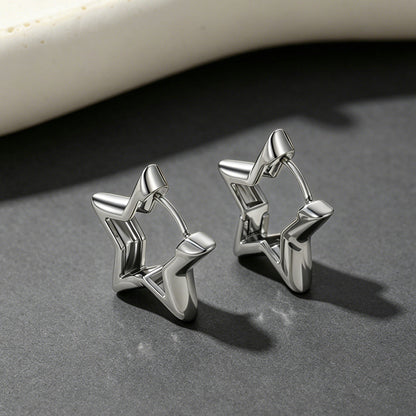 Classic Y2k Hollow Star Hoop Earrings for