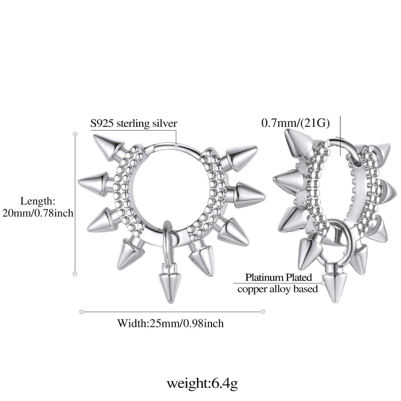 Rivet and Spike Hoop Earrings for