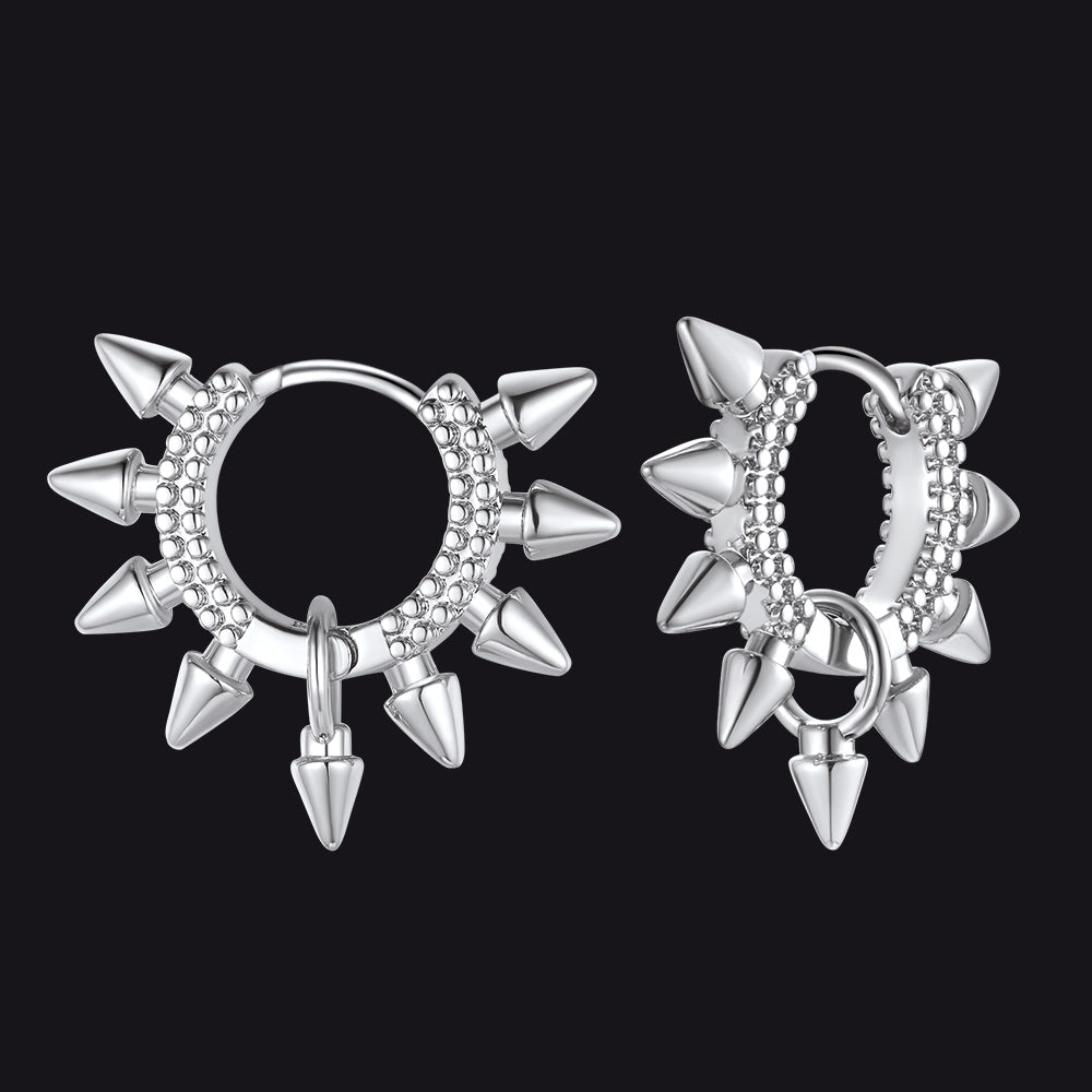 Rivet and Spike Hoop Earrings for