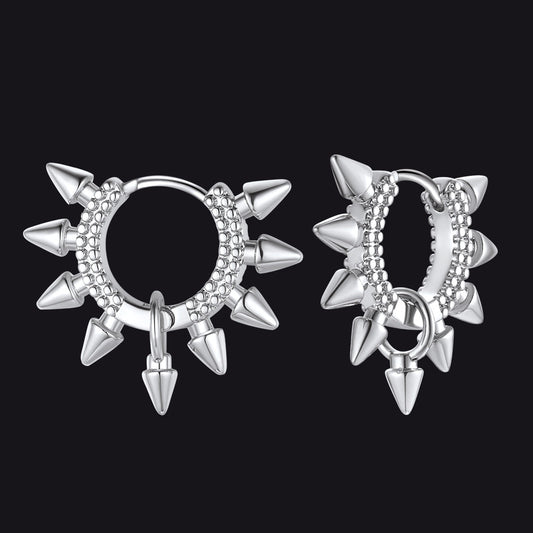 Rivet and Spike Hoop Earrings for