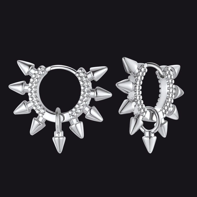 Rivet and Spike Hoop Earrings for