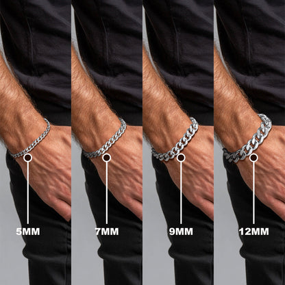 Thick Cuban Chain Link Bracelet for 5/7/9/12mm Width