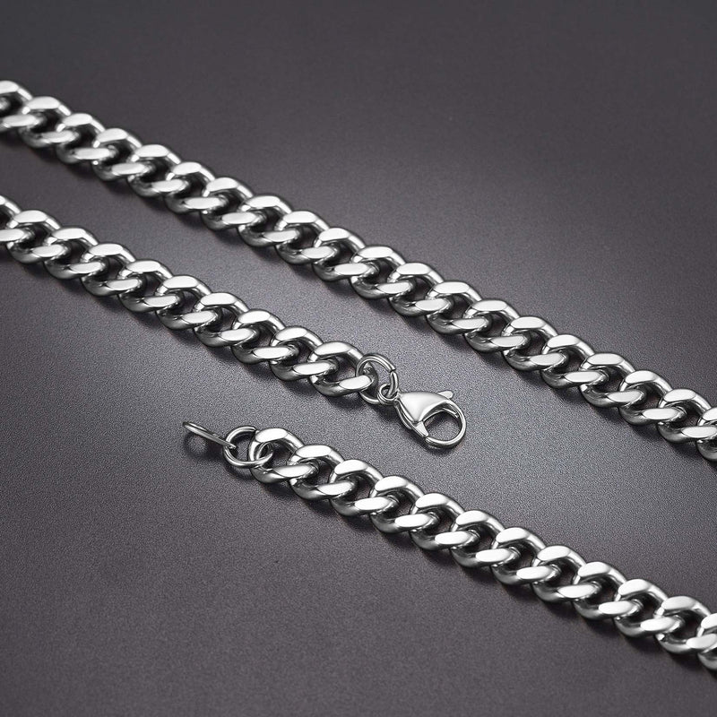 9mm Sturdy Cuban Link Chain & Bracelet Set for