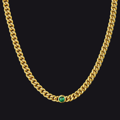 4.5mm Birthstone Gold Chain Choker Necklace for
