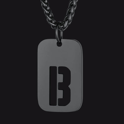 Personalized Hollow Letter Initial Dog Tag Pendant Necklace for