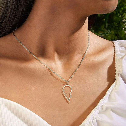 Custom Name Matching Heart Couple Necklaces Gift for Couple Mom Daughter