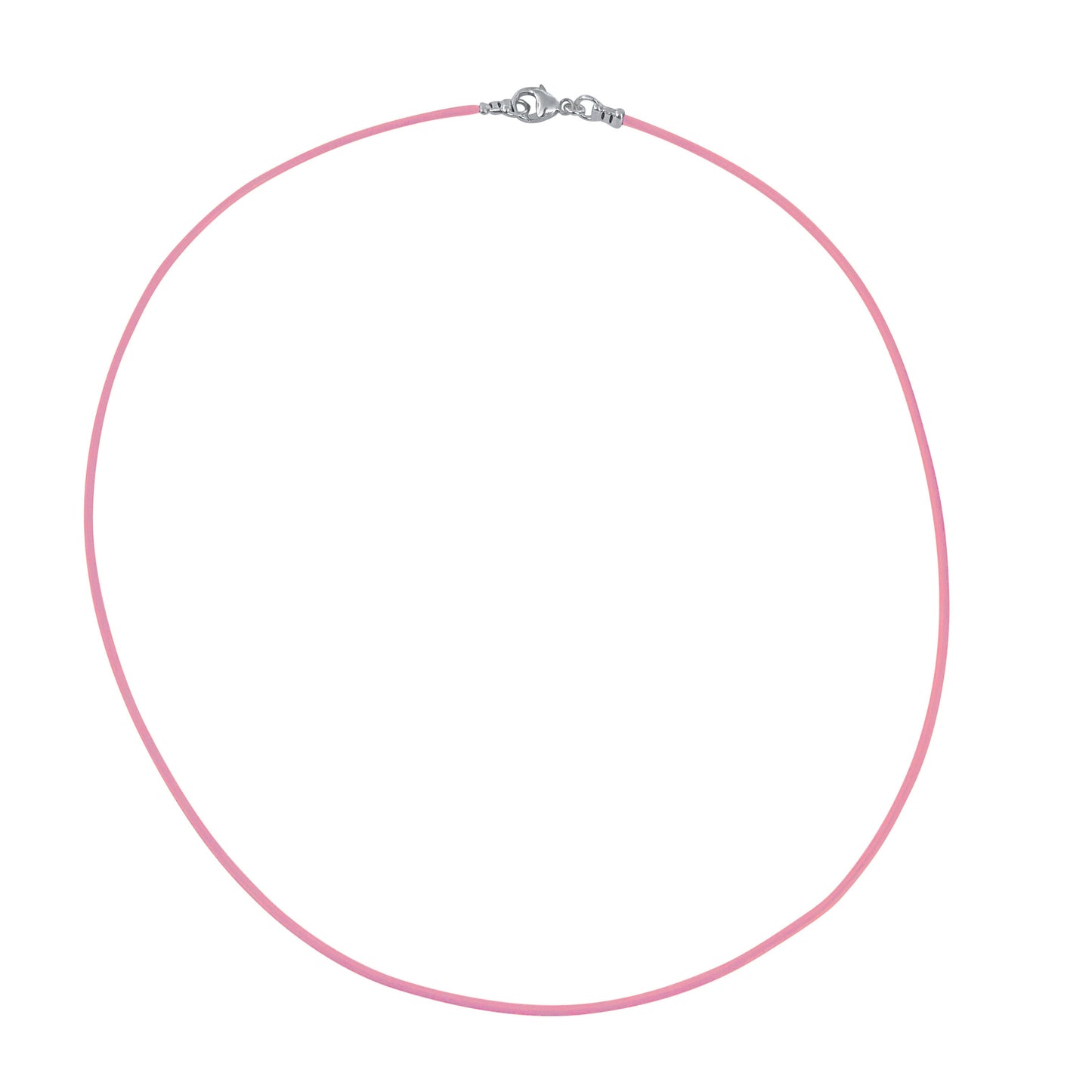 Sterling Silver 1.8mm Fine Pink Leather Cord Necklace