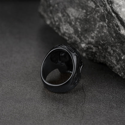 Gothic Skull Ring for With Viking Celtic Triquetra