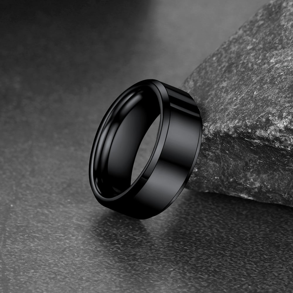 Beveled Edge Basic Wedding Tungsten Carbide Band Ring for
