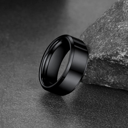 Beveled Edge Basic Wedding Tungsten Carbide Band Ring for