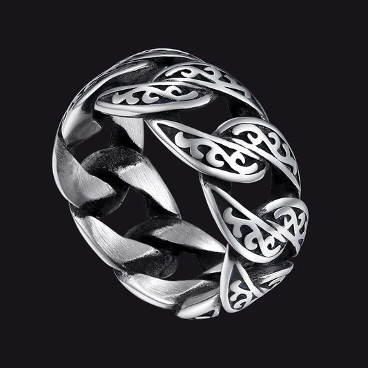 Celtic Cuban Chain Ring for Stainless Steel