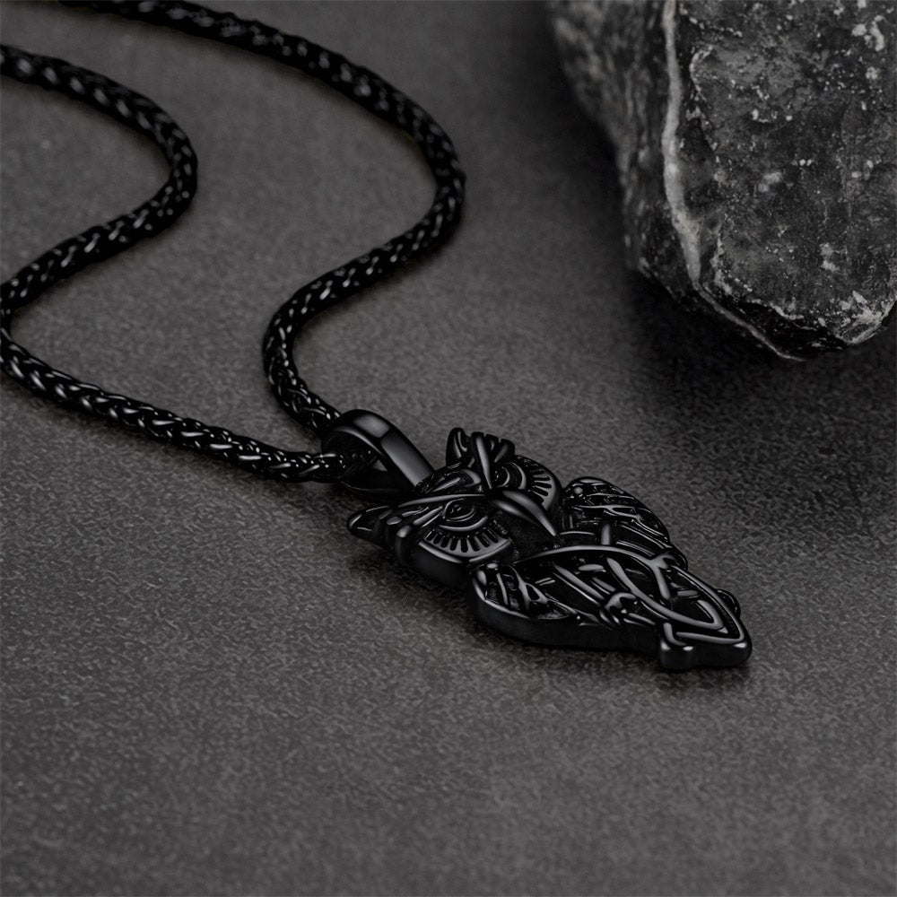 Celtic Owl Pendant Necklace Amulet Jewelry for
