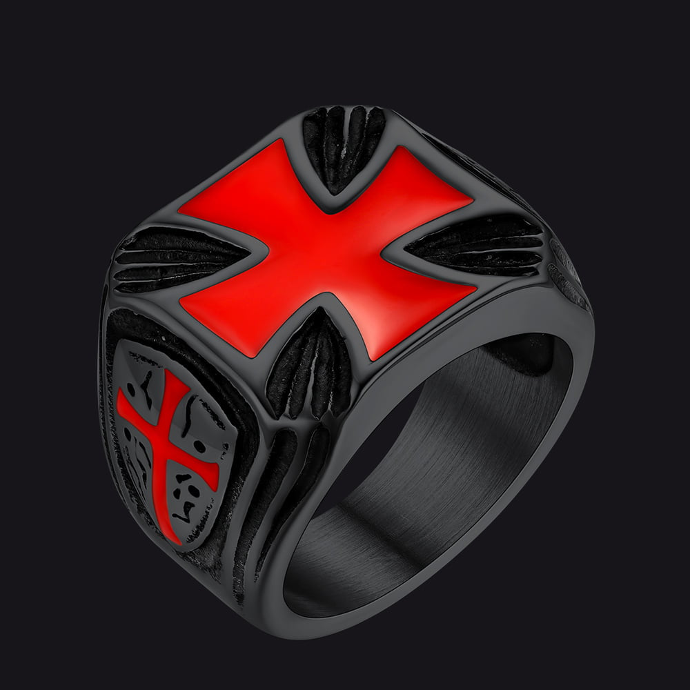 Christian Knights Templar Cross Ring for Stainless Steel
