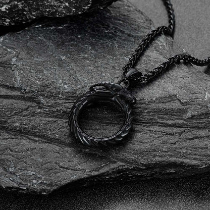 Dragon Circle Pendant Necklace for