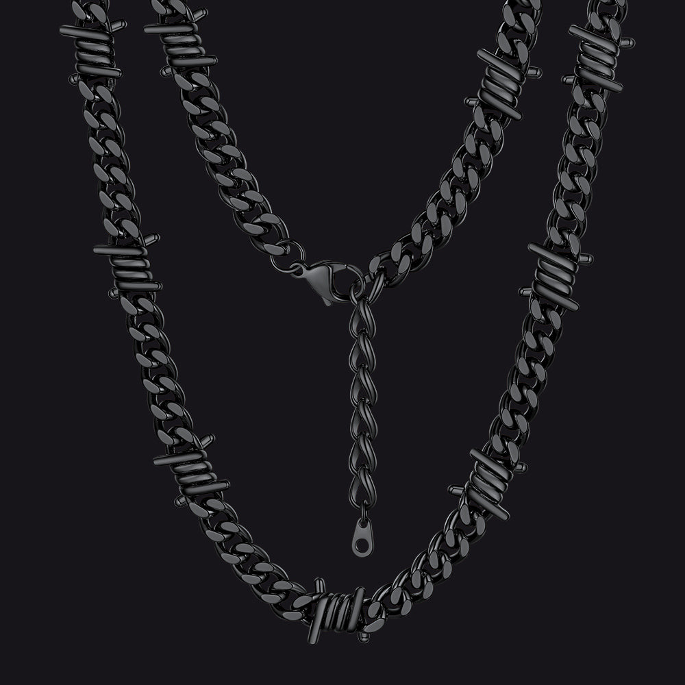 To My Barbed Wire Cuban Chain Choker Necklace Gift for Him