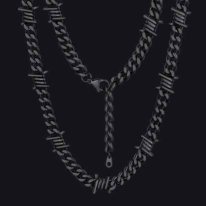 To My Barbed Wire Cuban Chain Choker Necklace Gift for Him