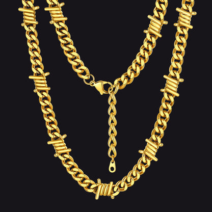 To My Barbed Wire Cuban Chain Choker Necklace Gift for Him
