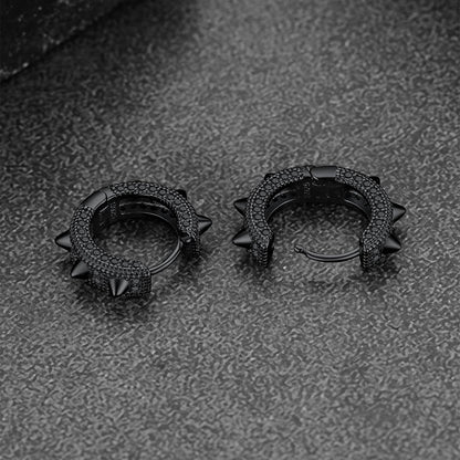Punk Rivet Huggie Hoop Earrings for