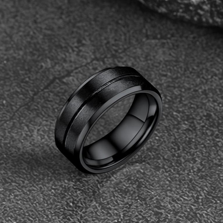 Tungsten Carbide Wedding Band Ring Grooved Matte Finish Ring for 8mm