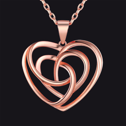 Sterling Silver Heart Celtic Knot Pendant Necklace for