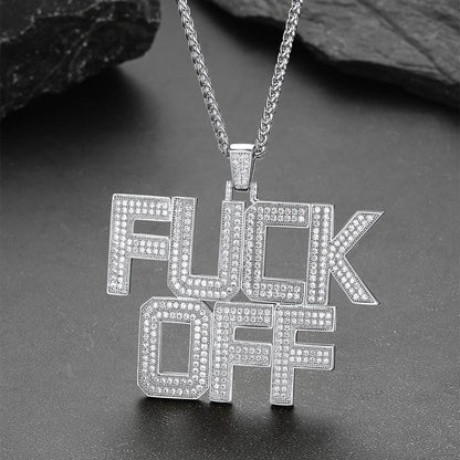 Faithheart F*ck Off Hip Hop Letter Pendant Necklace for