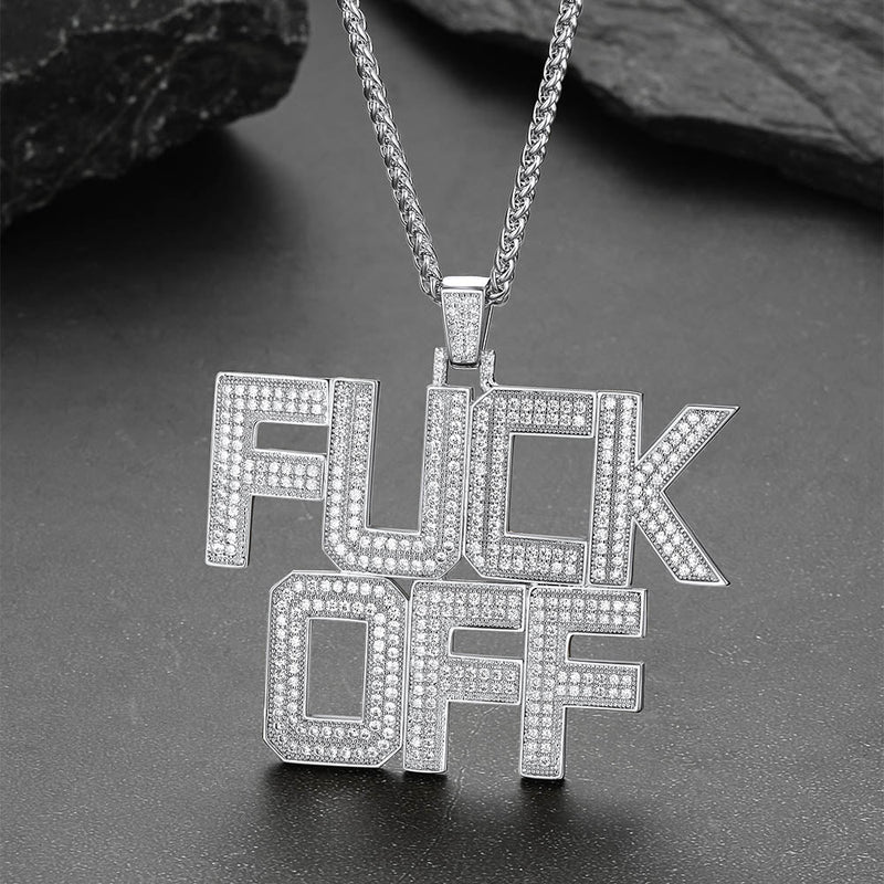 Faithheart F*ck Off Hip Hop Letter Pendant Necklace for