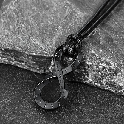 Viking Mobius Infinity Necklace Adjustable Leather Chain for