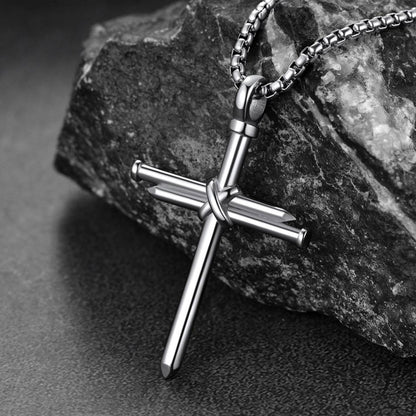 Christian Nail Cross Pendant Necklace for