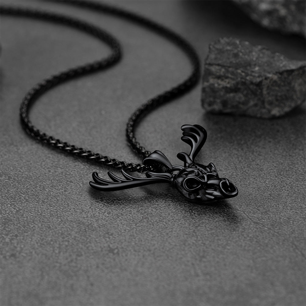 Viking Deer Necklace With Celtic Knot Christmas Gift for